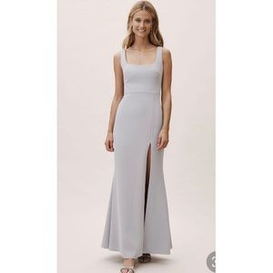 Anthropo BHDLN Adena gray blue bridesmaid dress: 6